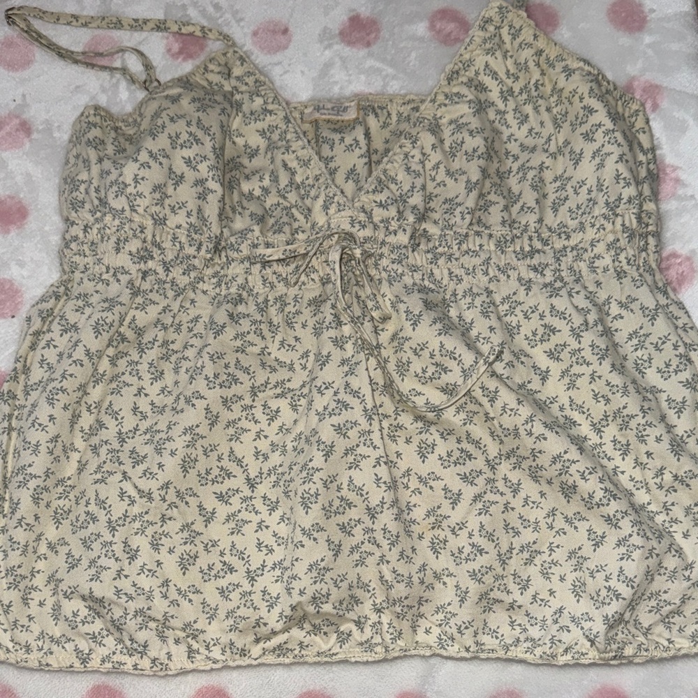 Brandy Melville Cream Floral Camisole
